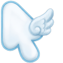 Kawaii Sanrio Cinnamoroll Flying Wing Arrow cursor on a light page