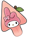 Cute My Melody Character in Pink Peach Mouse cursor on a light page