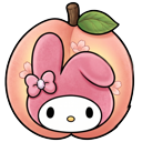 Cute My Melody Character in Pink Peach Mouse pointer on a light page