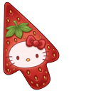 Sanrio Hello Kitty Strawberry Fruit Arrow cursor on a light page
