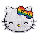 Hello Kitty Rainbow Bow Stitched pointer on a light page