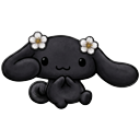Kawaii Black Cinnamoroll Flower pointer on a light page