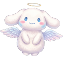 White Valentine Letter Angel Cinnamoroll pointer on a light page