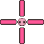 Cute Pink Kuromi Skull Gaming Crosshair cursor on a light page