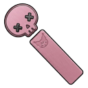 Cute Pink Kuromi Skull Gaming Crosshair pointer on a light page