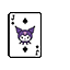 Kuromi Joker Cosplay Suit Animated cursor on a light page