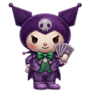 Kuromi Joker Cosplay Suit Animated pointer on a light page