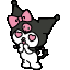 Aesthetic Valentine's Day Kuromi Pink Bow cursor on a light page