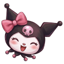Aesthetic Valentine's Day Kuromi Pink Bow pointer on a light page