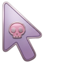 Sanrio Aesthetic Kuromi Pink Skull Mouse cursor on a light page