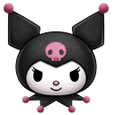 Sanrio Aesthetic Kuromi Pink Skull Mouse pointer on a light page