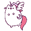 Pusheenicorn Crescent Moon Animated cursor on a light page