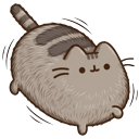 Pusheen Sinking into Cozy Bed pointer on a light page
