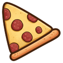 Lovely Pusheen Cat Delicious Pizza cursor on a light page