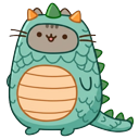 Chinese New Year Pusheen Dragon Costume pointer on a light page