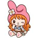 Sanrio My Melody Nami Pink Bow Arrow pointer on a light page