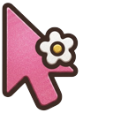 Sanrio My Melody White Flower cursor on a light page