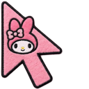 My Melody Head with Pink Bow cursor on a light page