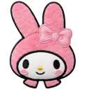My Melody Head with Pink Bow pointer on a light page