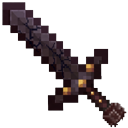 Pixel Art Minecraft Netherite Sword Weapon pointer on a light page