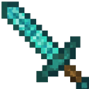 Minecraft Enchanted Blue Glowing Sword pointer on a light page