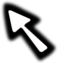 Classic White Roblox Cursor with Black Shadow cursor on a light page