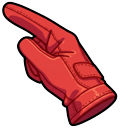 Among Us Red Glove Pointer Custom cursor on a light page