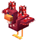 Minecraft Dungeons Red Cluckshroom Pixel Art pointer on a light page