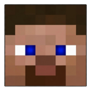 Minecraft Character Steve Head and Weapon Iron Sword Set pointer on a light page