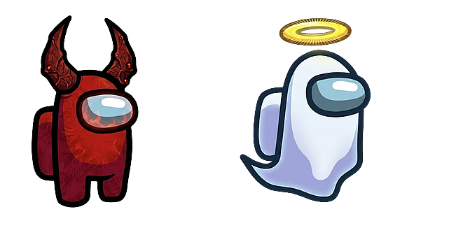 Among Us Red Devil and Angel Ghost