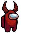 Among Us Red Devil and Angel Ghost cursor