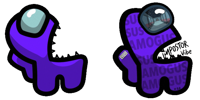 Among Us Purple Impostor Tongue Kill Animated