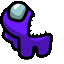 Among Us Purple Impostor Tongue Kill Animated cursor on a light page