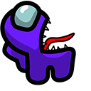 Among Us Purple Impostor Tongue Kill Animated cursor