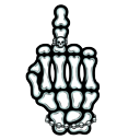 Skeleton Bones Arrow and Skeletal Hand pointer on a light page