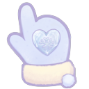 Kawaii Pastel Blue Winter Mitten Mouse pointer on a light page