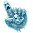 Creepy Halloween Floating Ghost and Spirit Swirl pointer on a light page