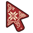 Festive Deer and Snowflake Red Ornament Custom cursor on a light page