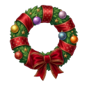Festive Christmas Tree and Wreath Custom pointer on a light page