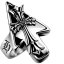 Luxury Chrome Hearts Gothic Metallic Cross Mouse cursor on a light page