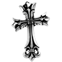 Luxury Chrome Hearts Gothic Metallic Cross Mouse pointer on a light page