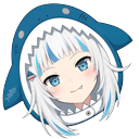 VTuber Gawr Gura Trident and Cute Shark Head pointer on a light page