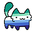 Cute Gay Men Pride Flag Cat Mouse cursor on a light page
