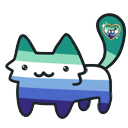 Cute Gay Men Pride Flag Cat Mouse pointer on a light page