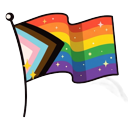 Colorful LGBTQ+ Flag Cursor Set with Sparkles and Waving Effects cursor on a light page