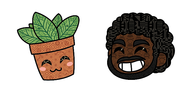 Aesthetic CoryxKenshin Chibi and Little Green Plant Pointer