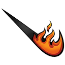 Cool Nike Water and Fire Swoosh Custom pointer on a light page