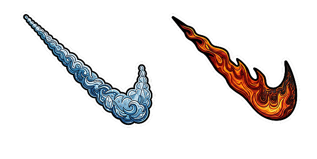 Elemental Blue Cloud Red Flame Nike Swoosh