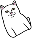 Funny RipNDip Lord Nermal Cat Character cursor on a light page