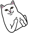 Funny RipNDip Lord Nermal Cat Character pointer on a light page